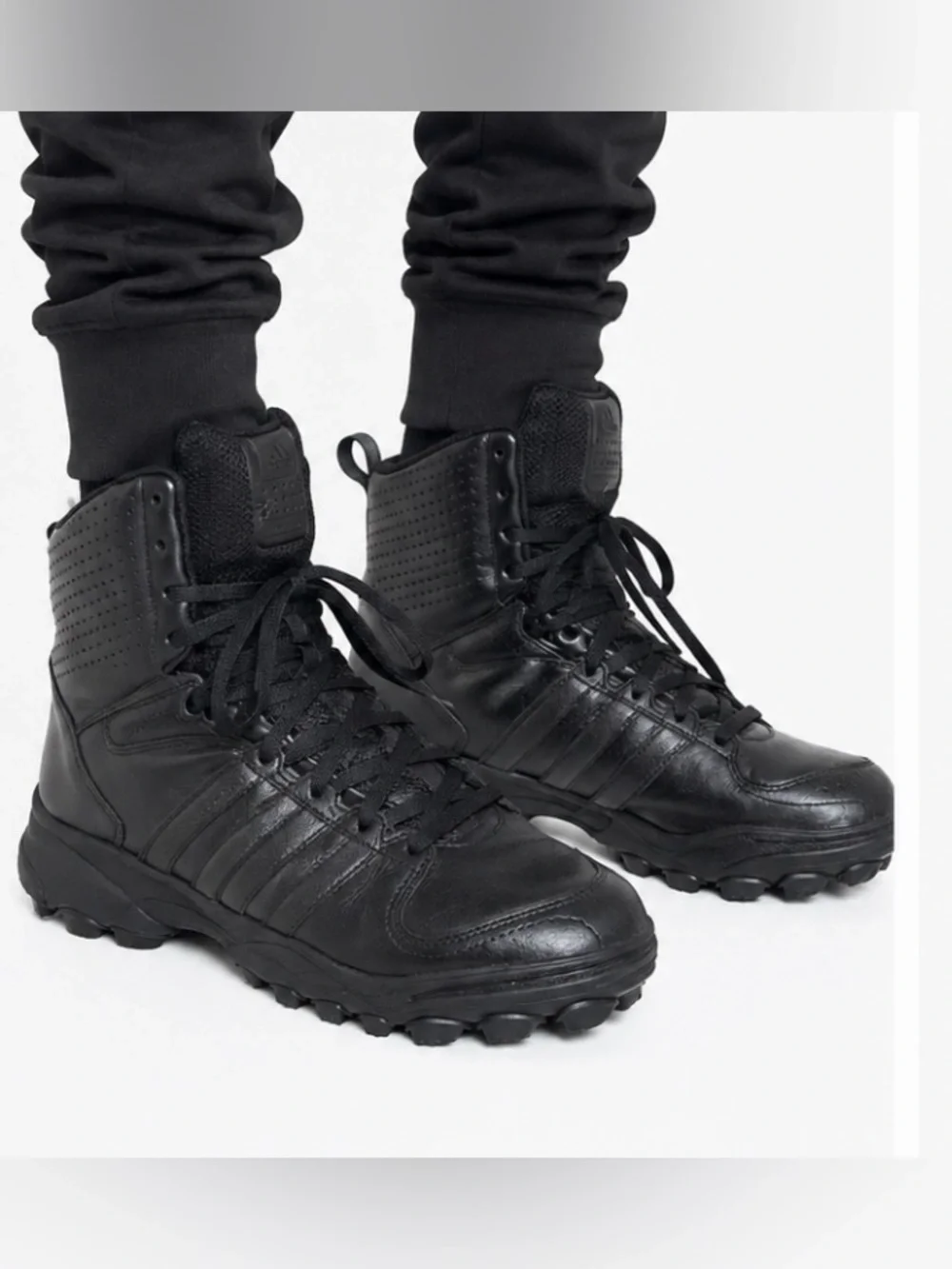 adidas Black High-Top Tactical Leather Boots
